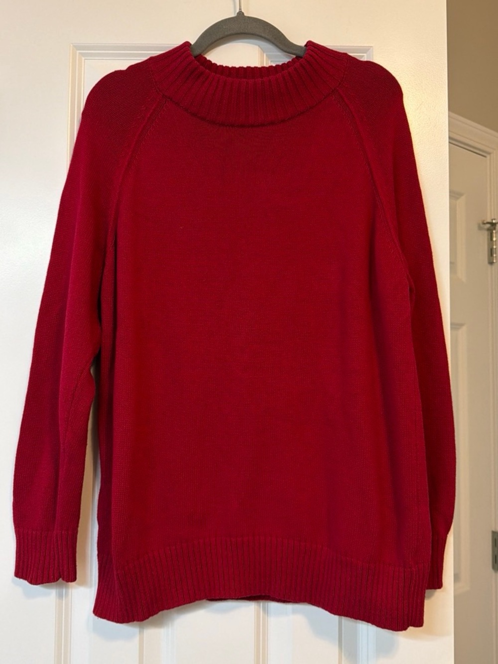 JEANNE PIERRE Red Women's Cowl Neck Knit Sweater
